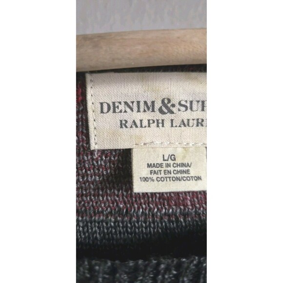 Denim & Supply Ralph Lauren Sweater Womens Large Red Aztec Western Southwestern - Picture 2 of 7